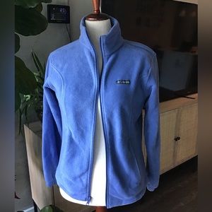 Periwinkle Columbia zip up with side pockets size M